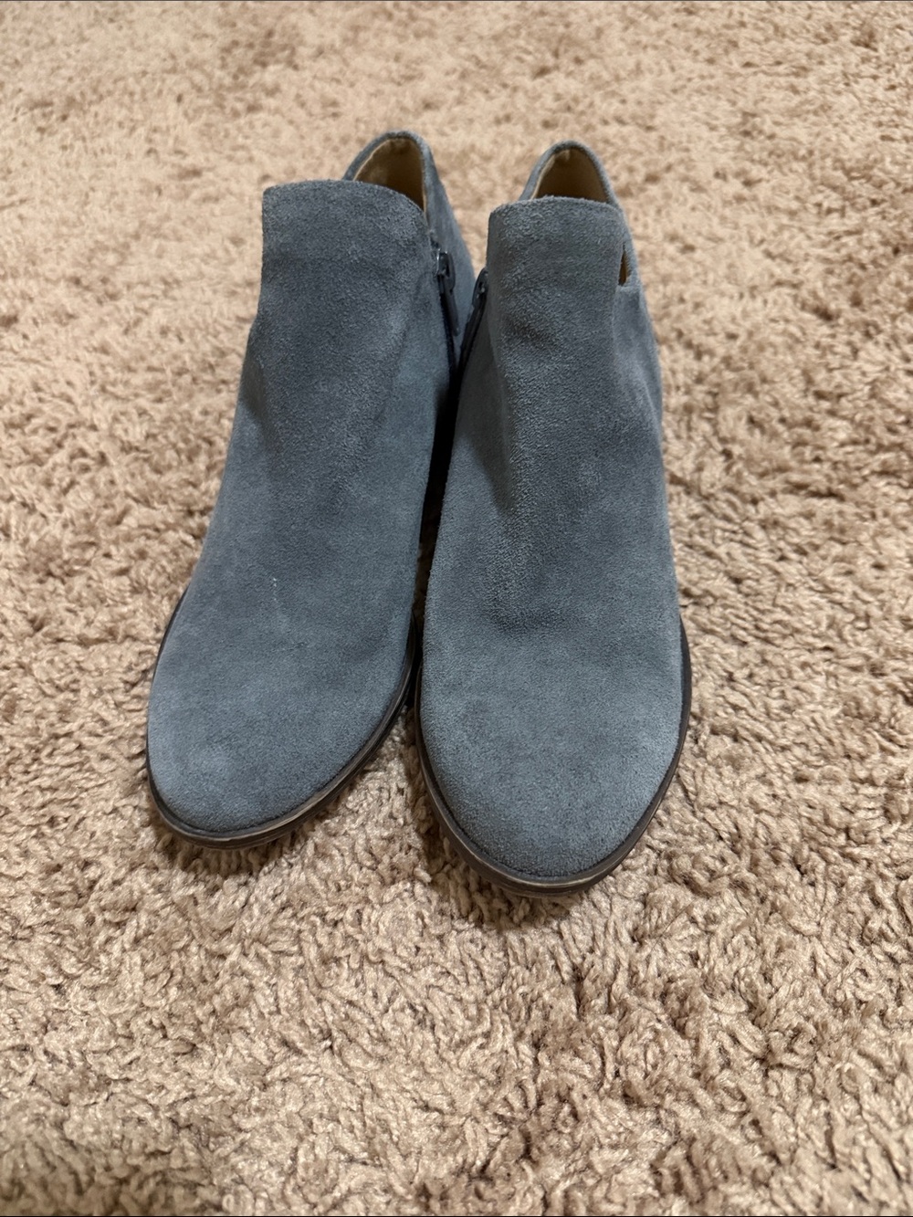 Lucky Brand Suede Ankle Boots in Slate Gray